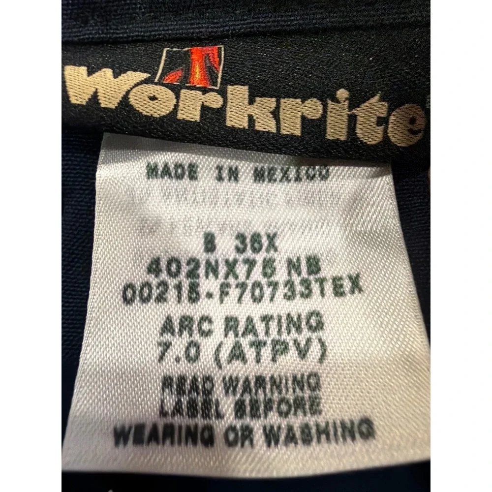 Workrite FR Nomex IIIA Navy Blue Flame Resistant Work Pants 402NX75NB 36x32 HRC1